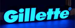 LED Epoxy Resin Tooling Made Front-lit Signs for Gillette